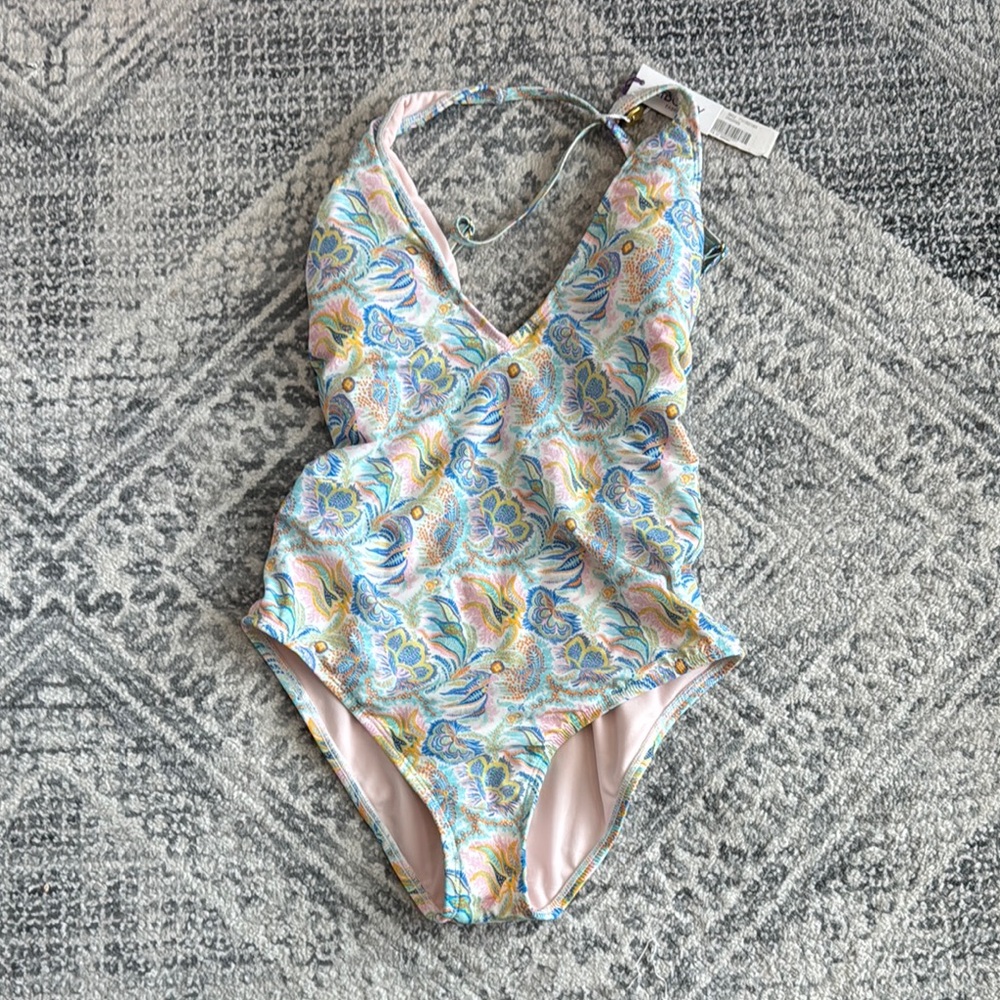 ANTONIO MELANI Pastel Floral One Piece Swimsuit